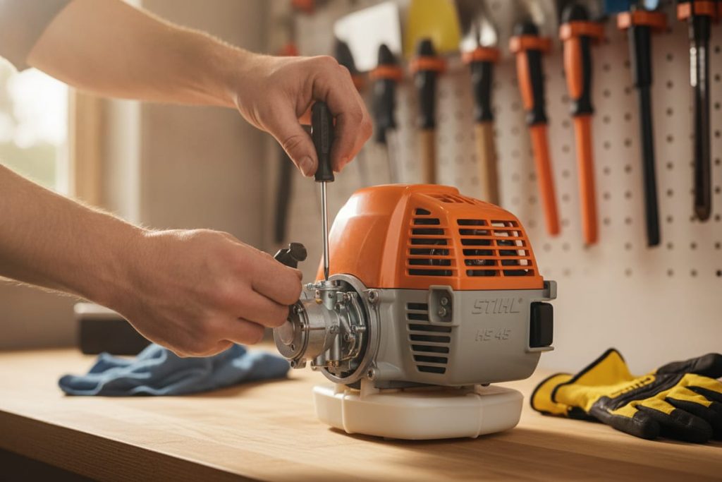 Réglage carburateur taille-haie Stihl HS 45 : guide pas à pas